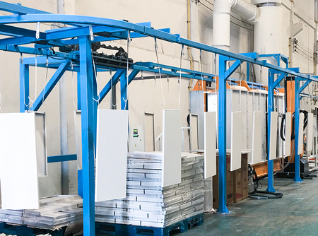 Semi-Automatic Powder Coating Line for Metals Parts 