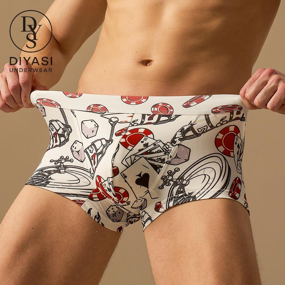 Men’s Printed Boxer Trunks OEM Supplier | 8 Inch Mid-Rise Fashion Underwear Factory | DIYASI Manufacturing