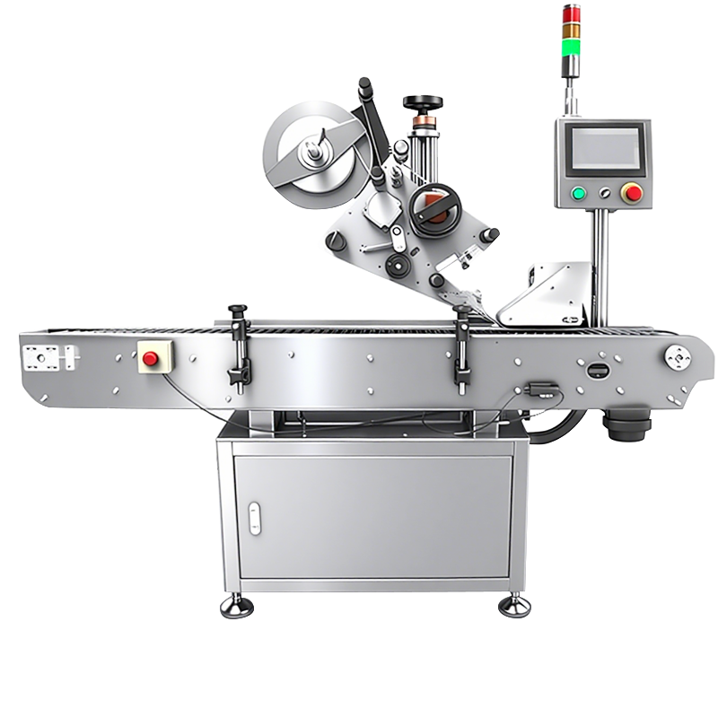 Automatic Top Labeling Machine for Flat Bottles, Boxes, and Pouches