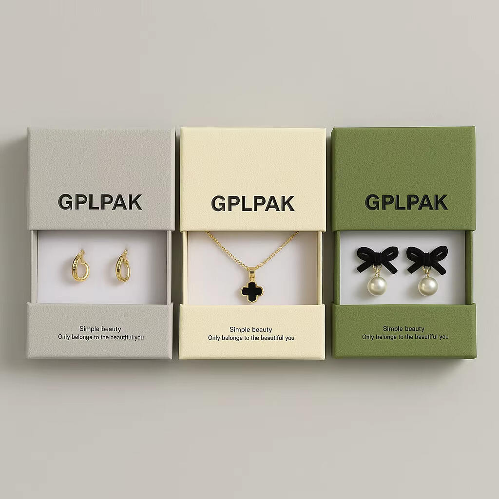 Custom Premium Drawer Sliding Rigid Cardboard Jewelry Paper Packaging Box For Jewellery With Suede Pouch