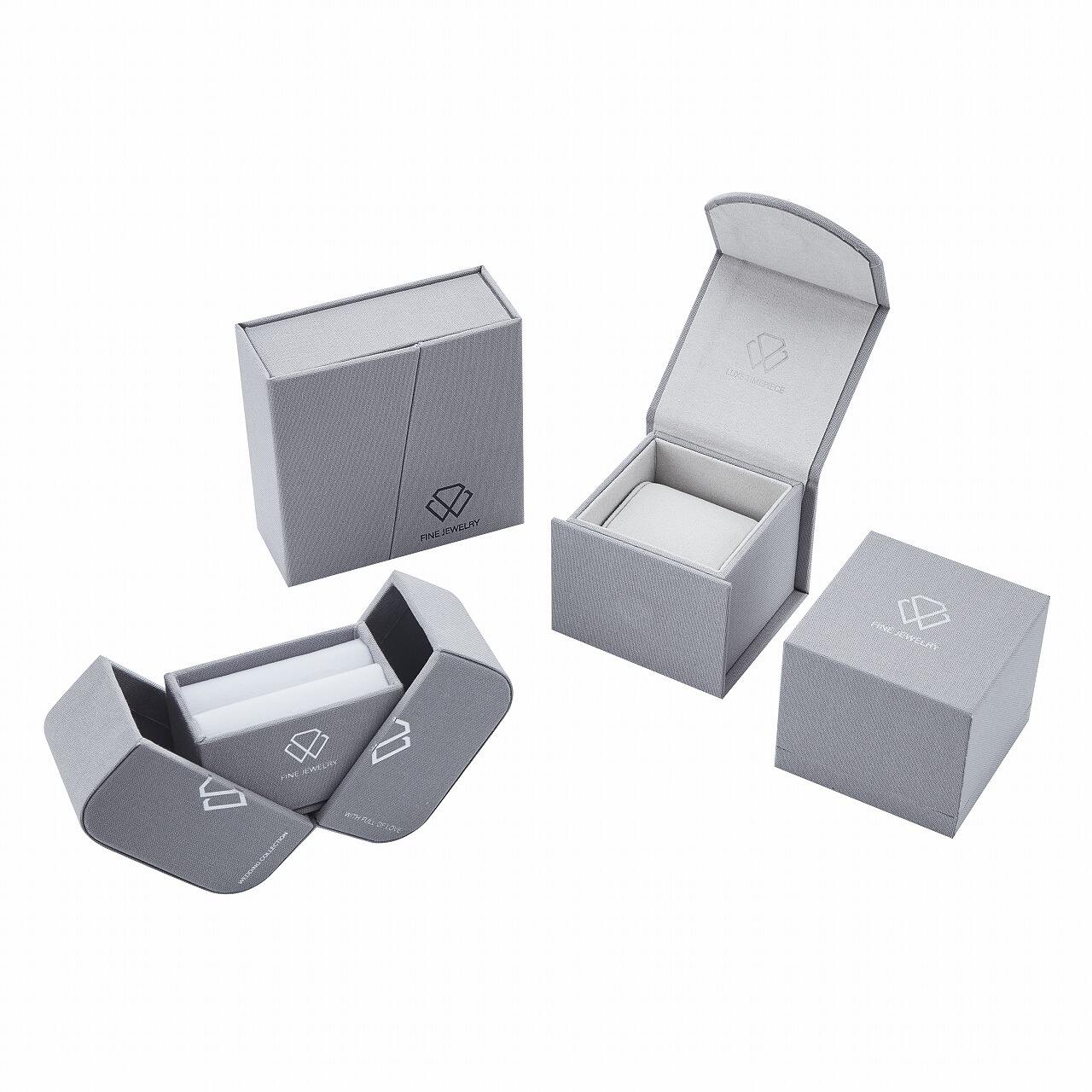 Custom Logo Luxury Eco Friend Linen Fabric Coated Rigid Cardboard Jewelry Gift Set Box Packaging 