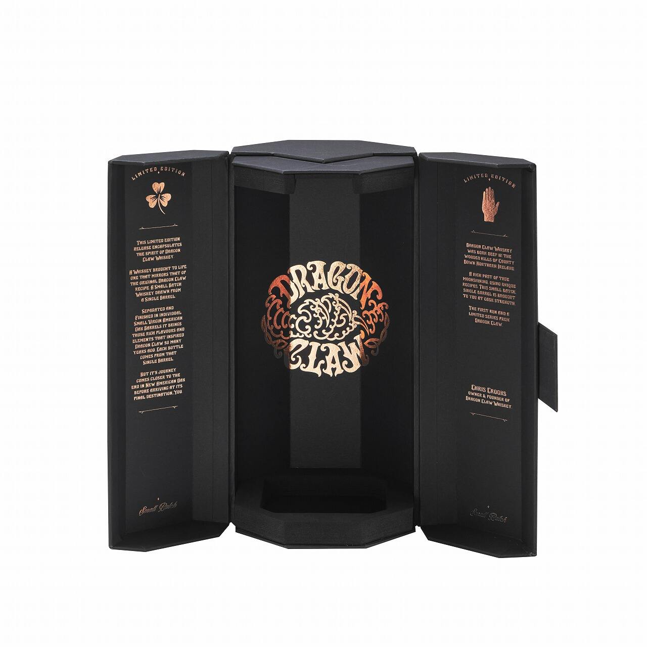Customised Print Spot Uv Dragon-Inspired Embossing Hexagonal Rigid Cardboard Black Paper Wine Bottle Box Packaing 