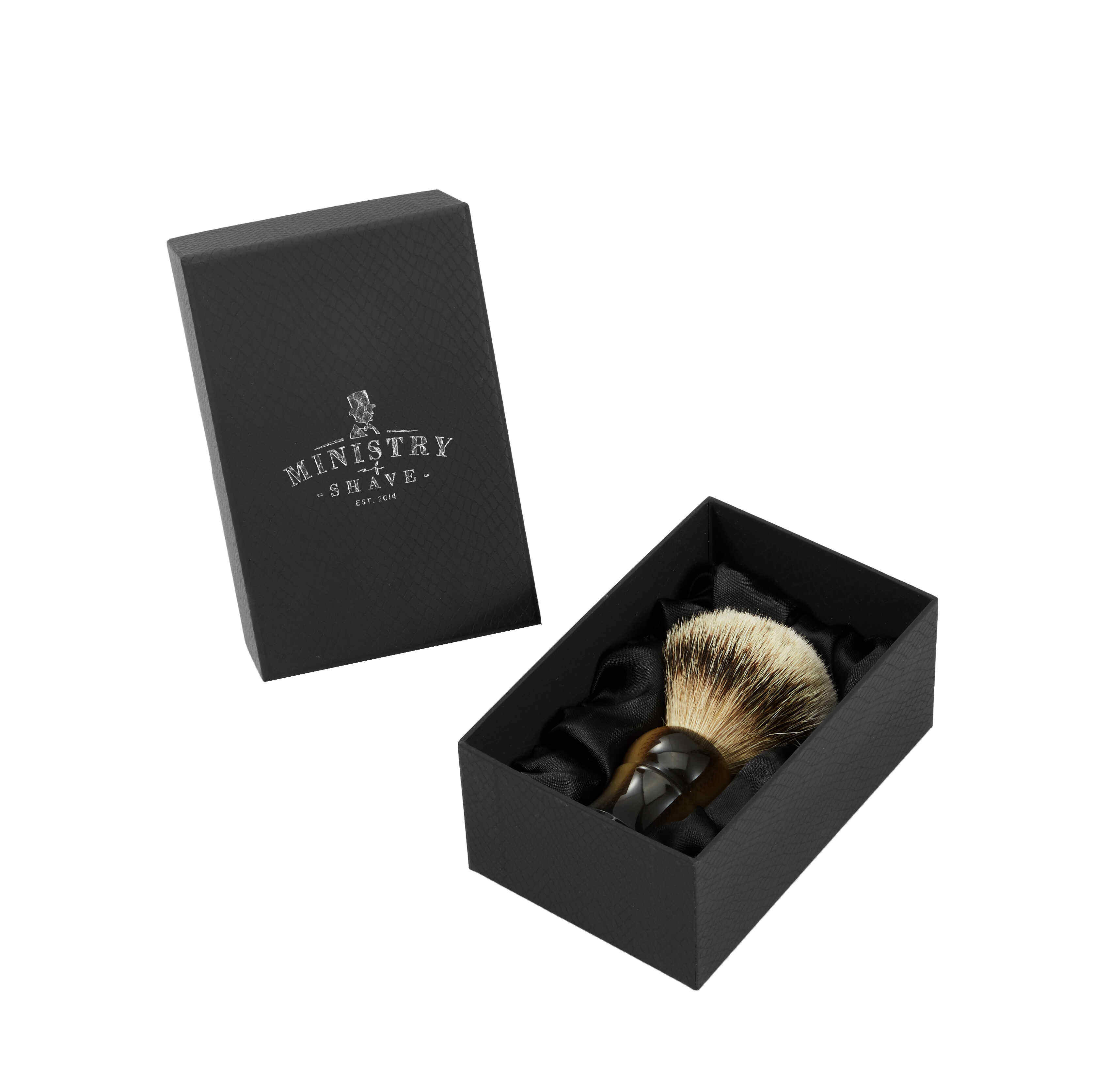 Black Rigid Lid and Base Cosmetic Box with Satin-Lined Insert | Elegant Packaging for Makeup Brushes & Beauty Tools