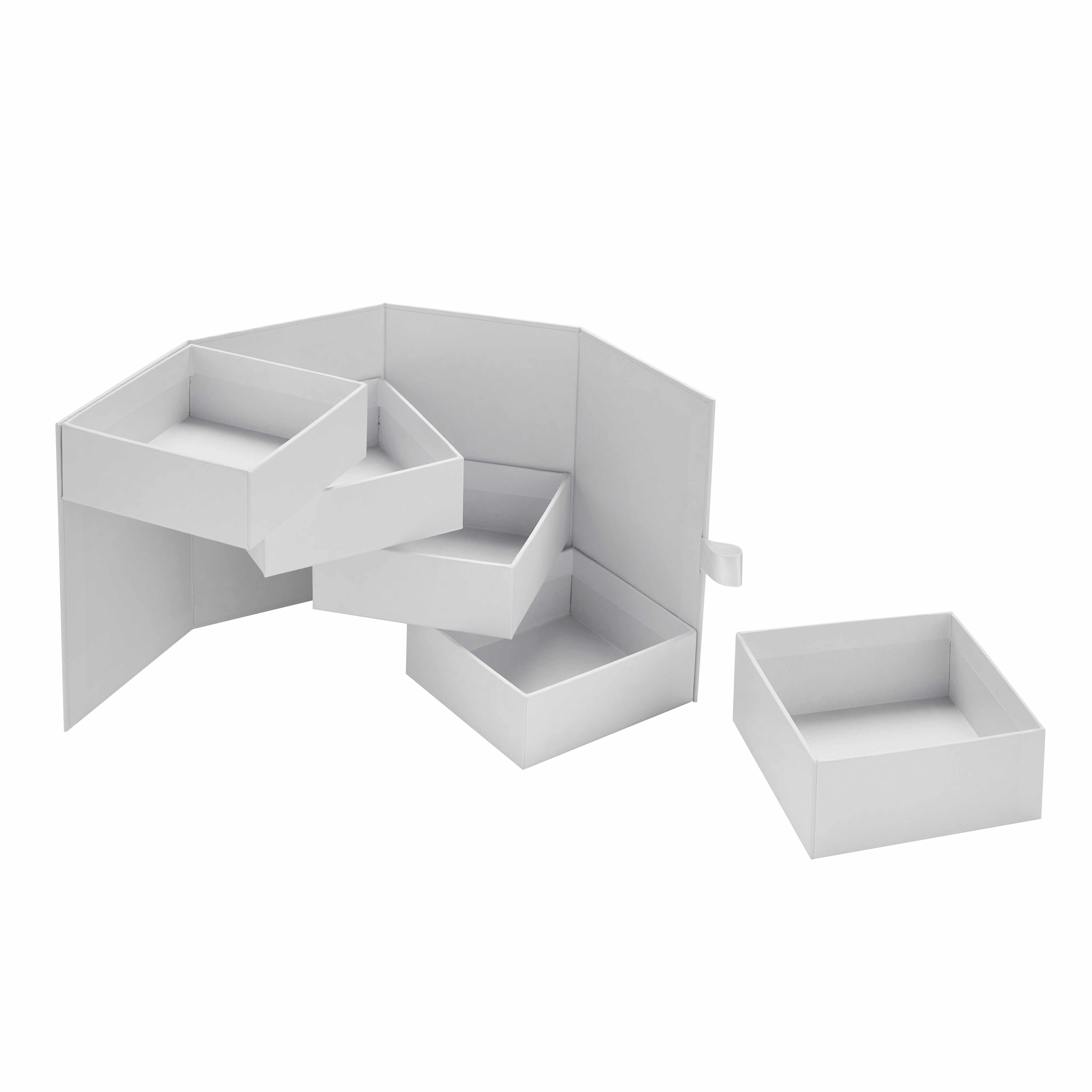 Custom Luxury White Multi-Layer Rotating Gift Box with Lid and Base Structure