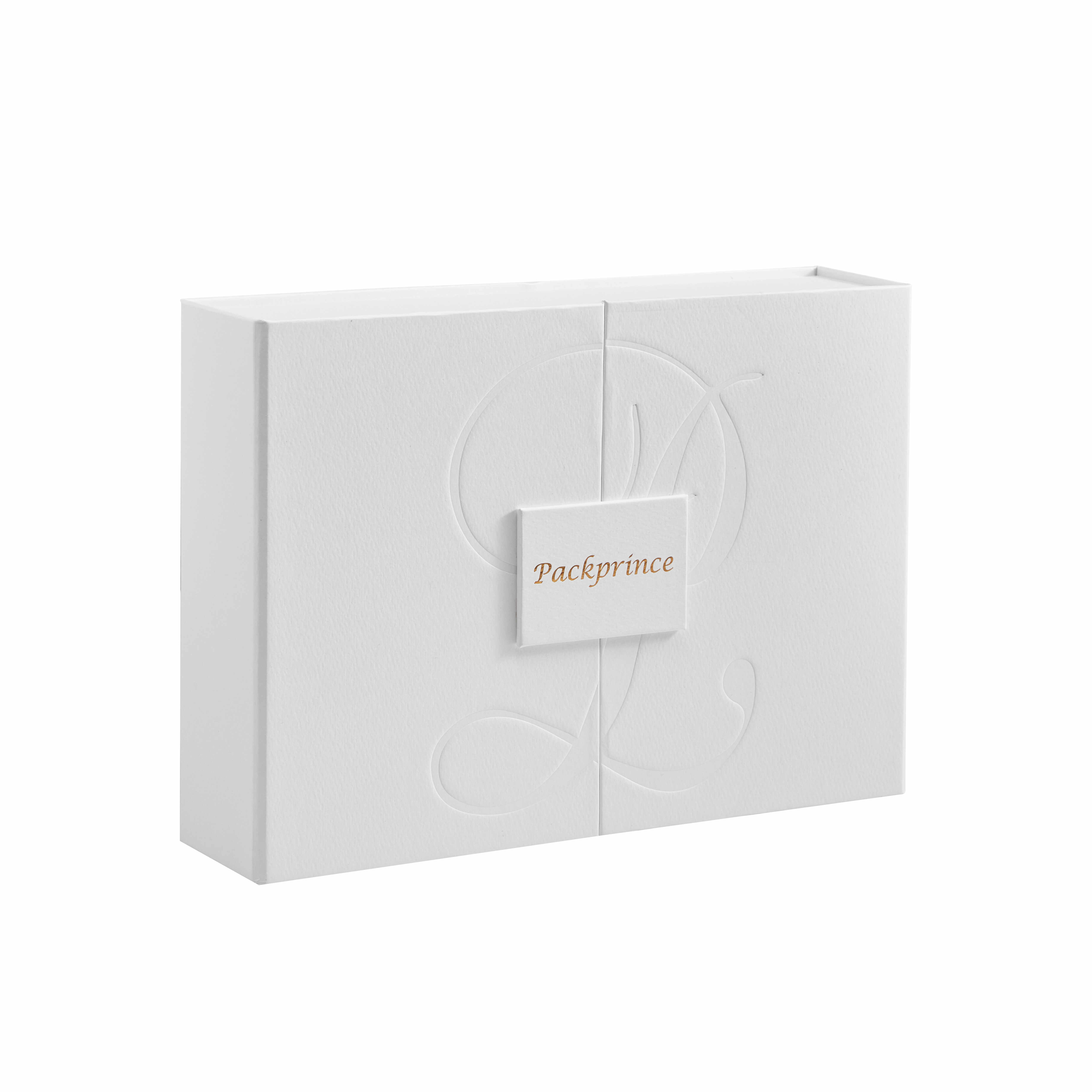 Luxury White Magnetic Double Door Box with PU Handle for Skincare Packaging
