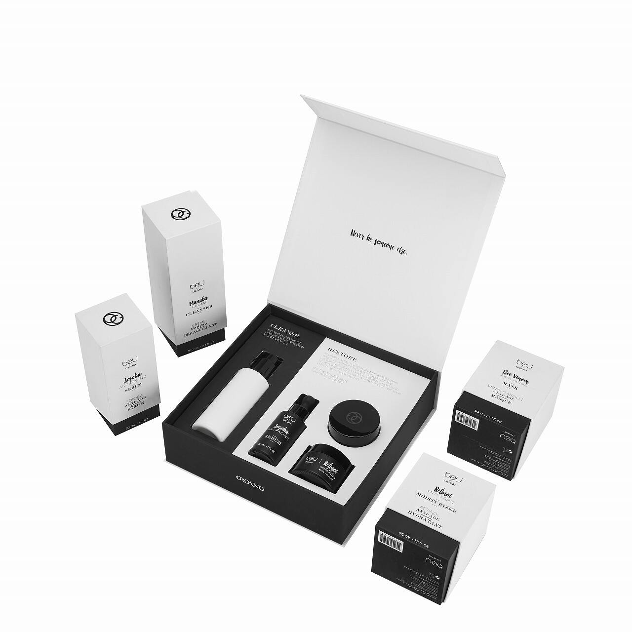 Custom Logo Flip Top Rigid Cardboard Magnetic Box Skincare Set Packaging For Makeup Product