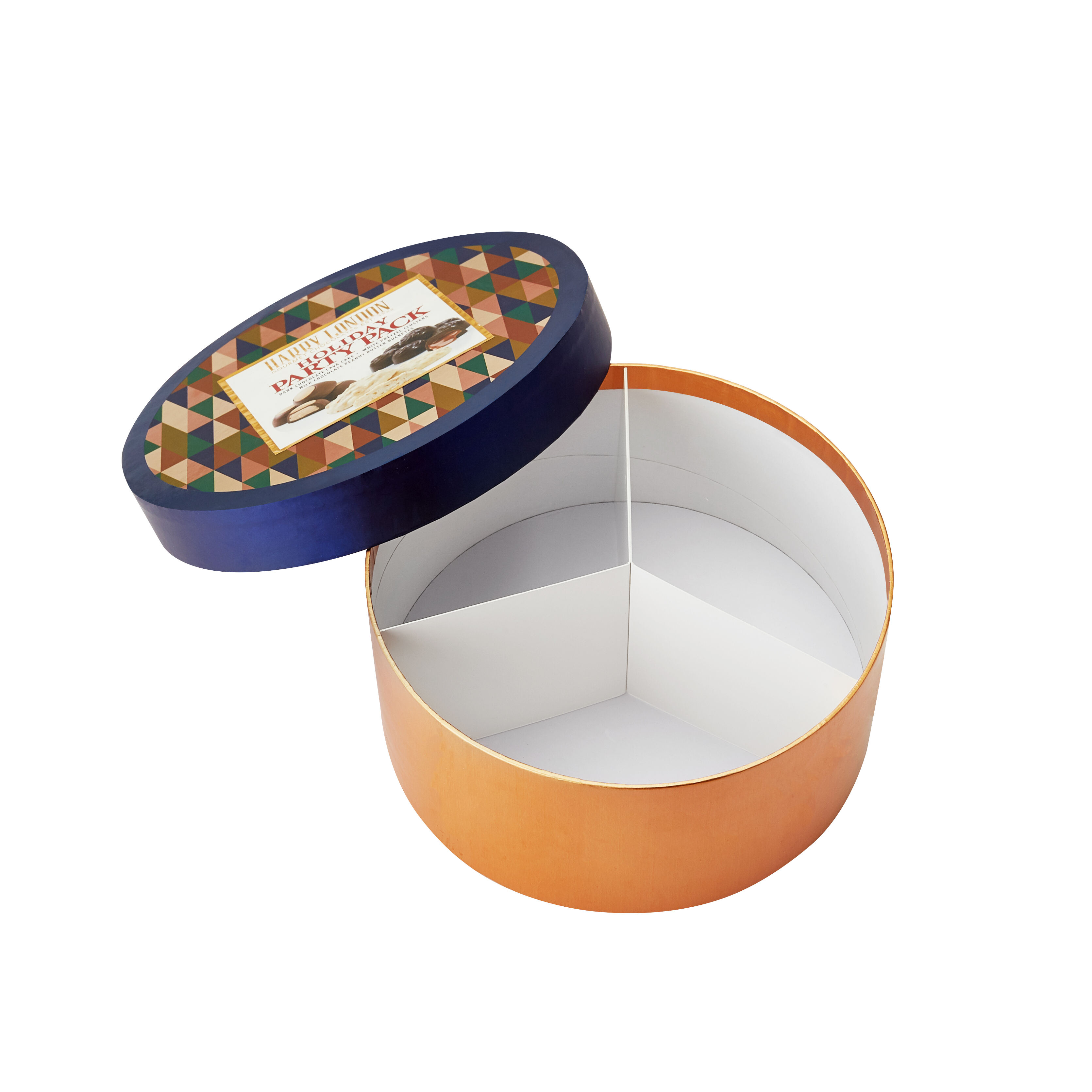 Custom Flat-Edge Round Chocolate Box with Paper Dividers | Affordable Factory-Direct Packaging