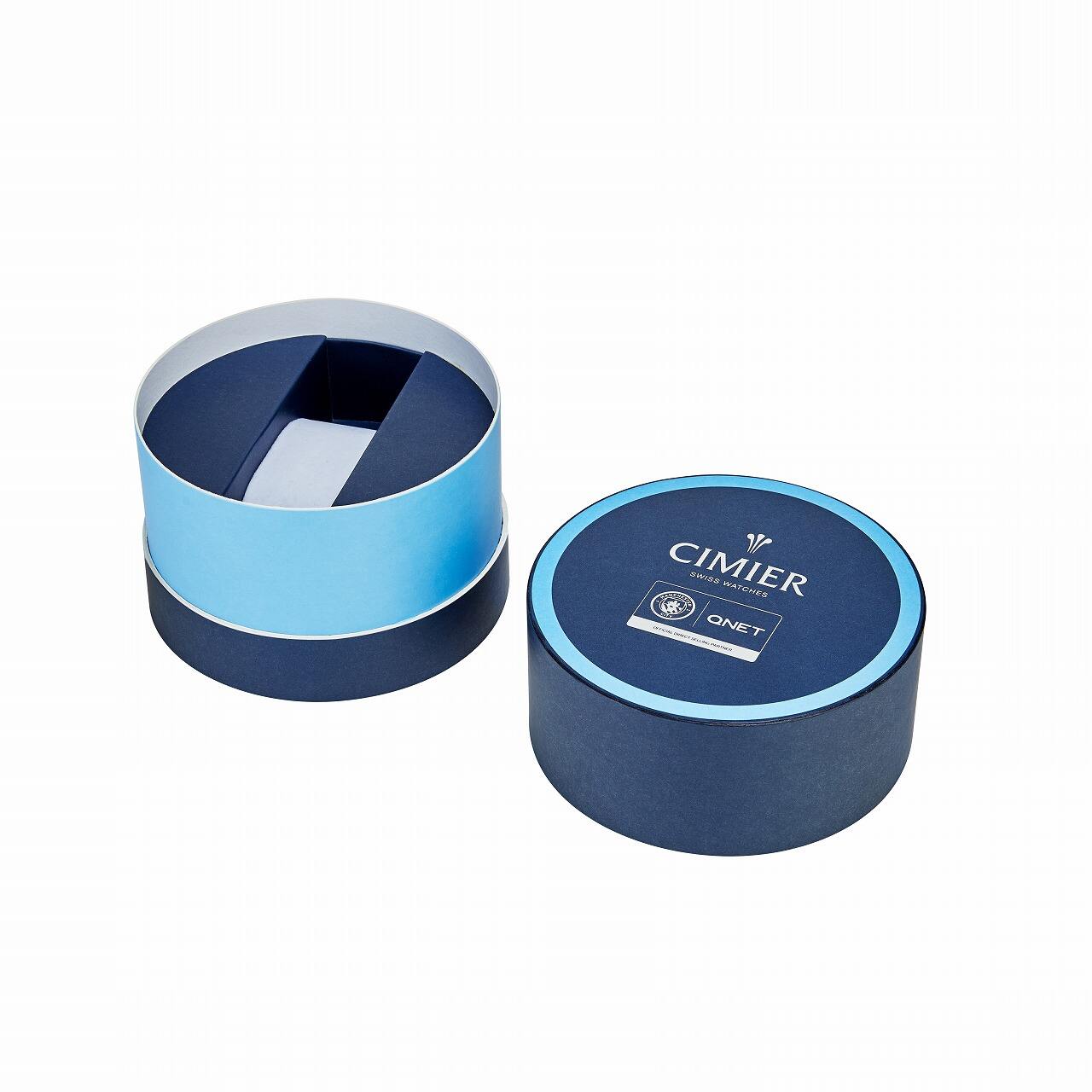 Custom Premium Rigid Hard Cardboard Silver Foil Stamped Paper Tube Round Cylindrical Watch Box for Caja de relojes