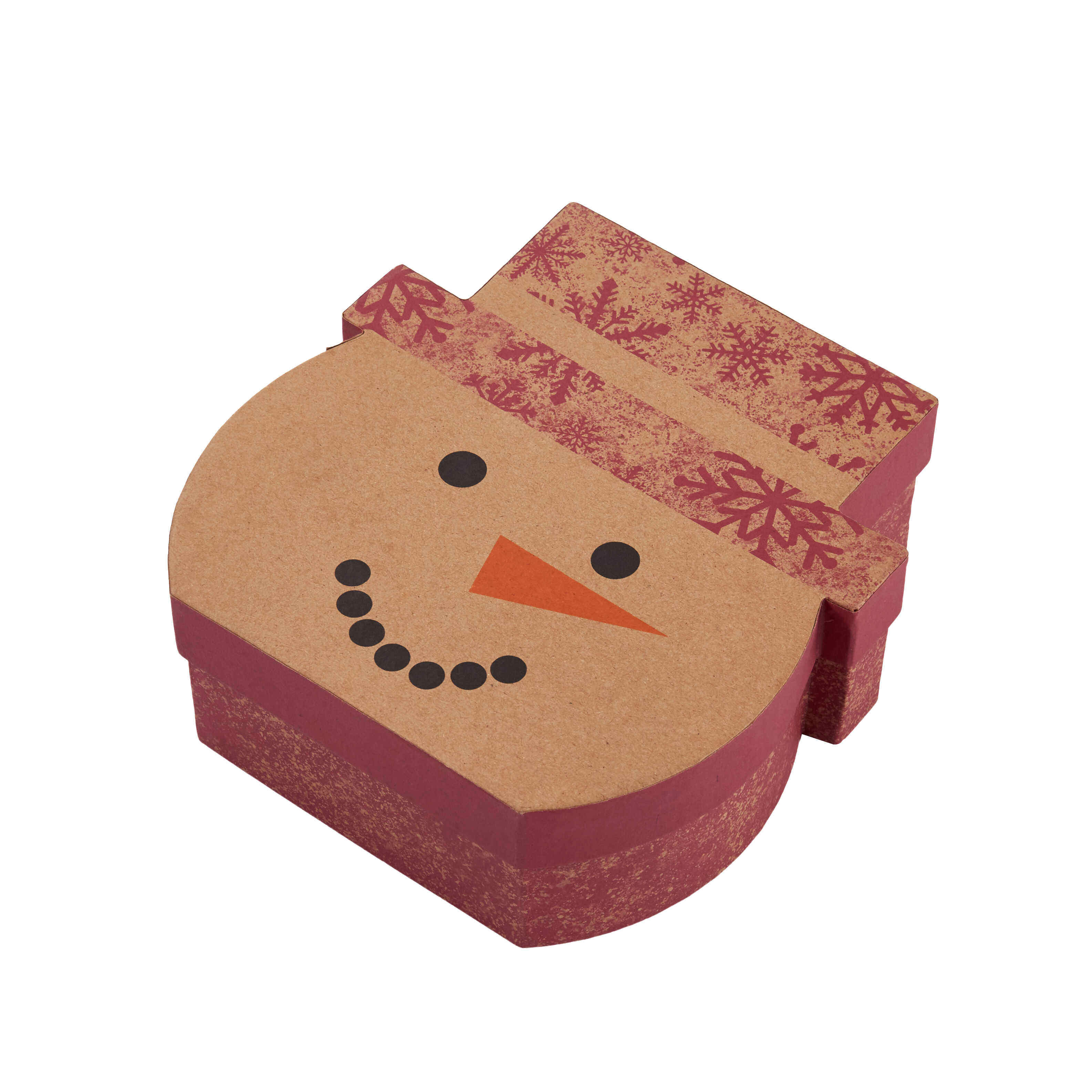 Caixa Rígida em Formato de Boneco de Neve com Tampa e Base | Embalagem Personalizada para Presentes de Festa