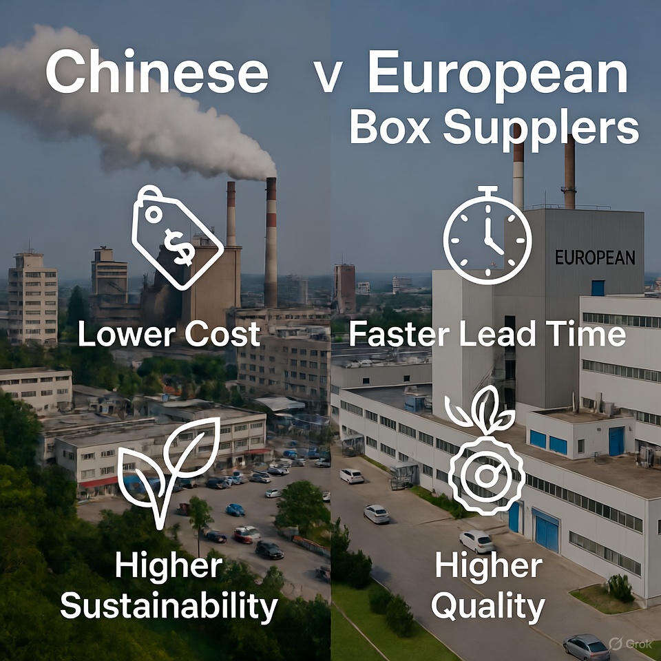 Chinese vs European Packaging Box Suppliers: How to Balance Cost, Quality & Risk