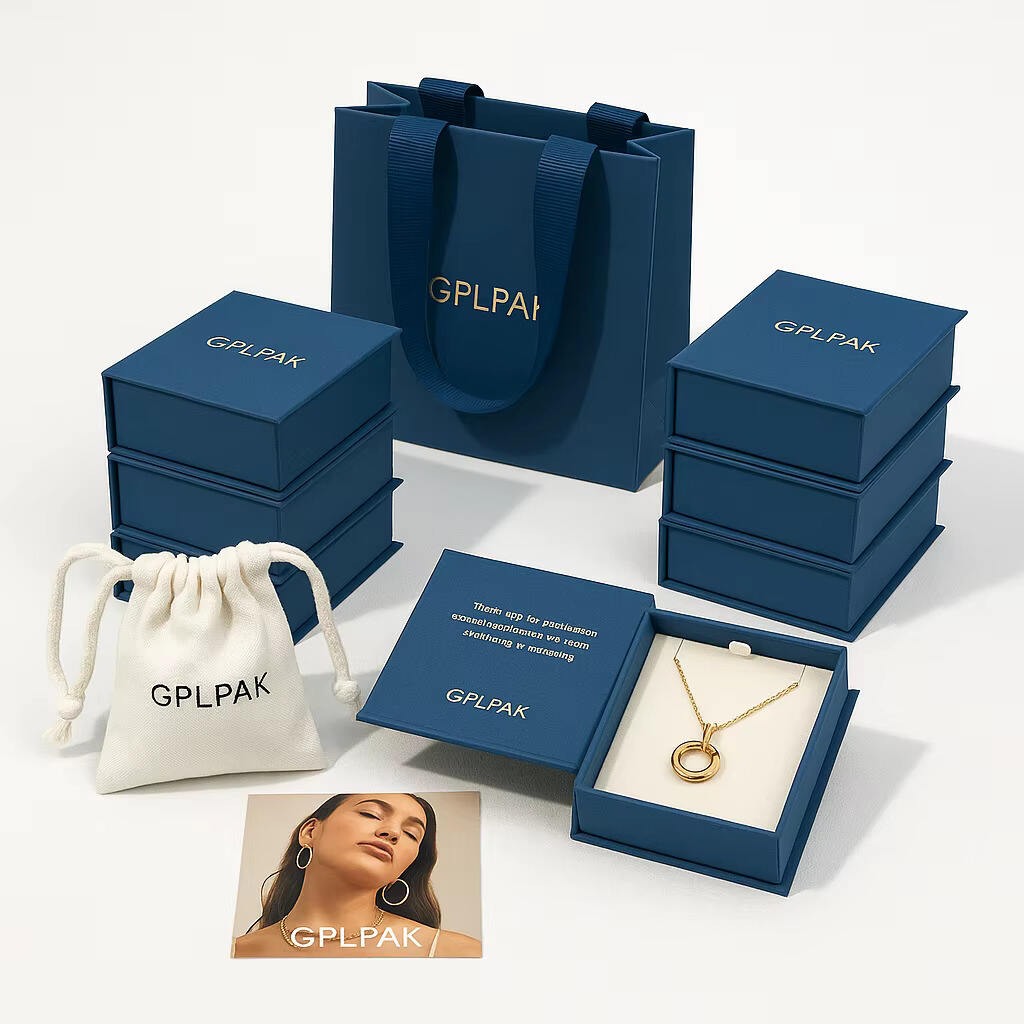 Eco-Friendly Jewelry Boxes with Logo Luxury Magnetic Box with Pouch for Necklace Earrings