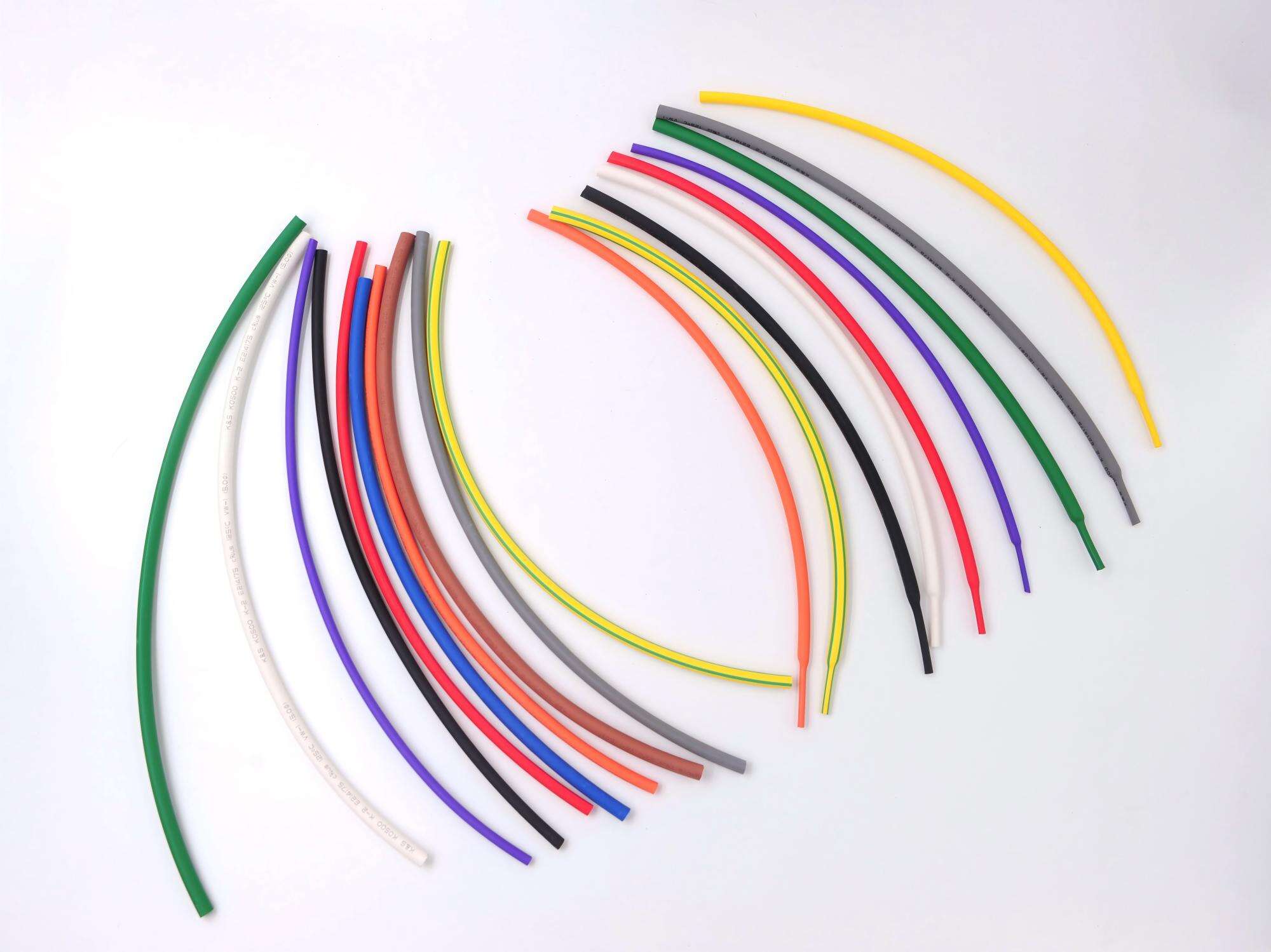 أنبوب بولي أوليفين قابل للتقلص بالحرارة من مادة جديدة من النوع K-102، عازل مرن لحماية الأسلاك بقطر يتراوح بين ١ و٨٠ مم