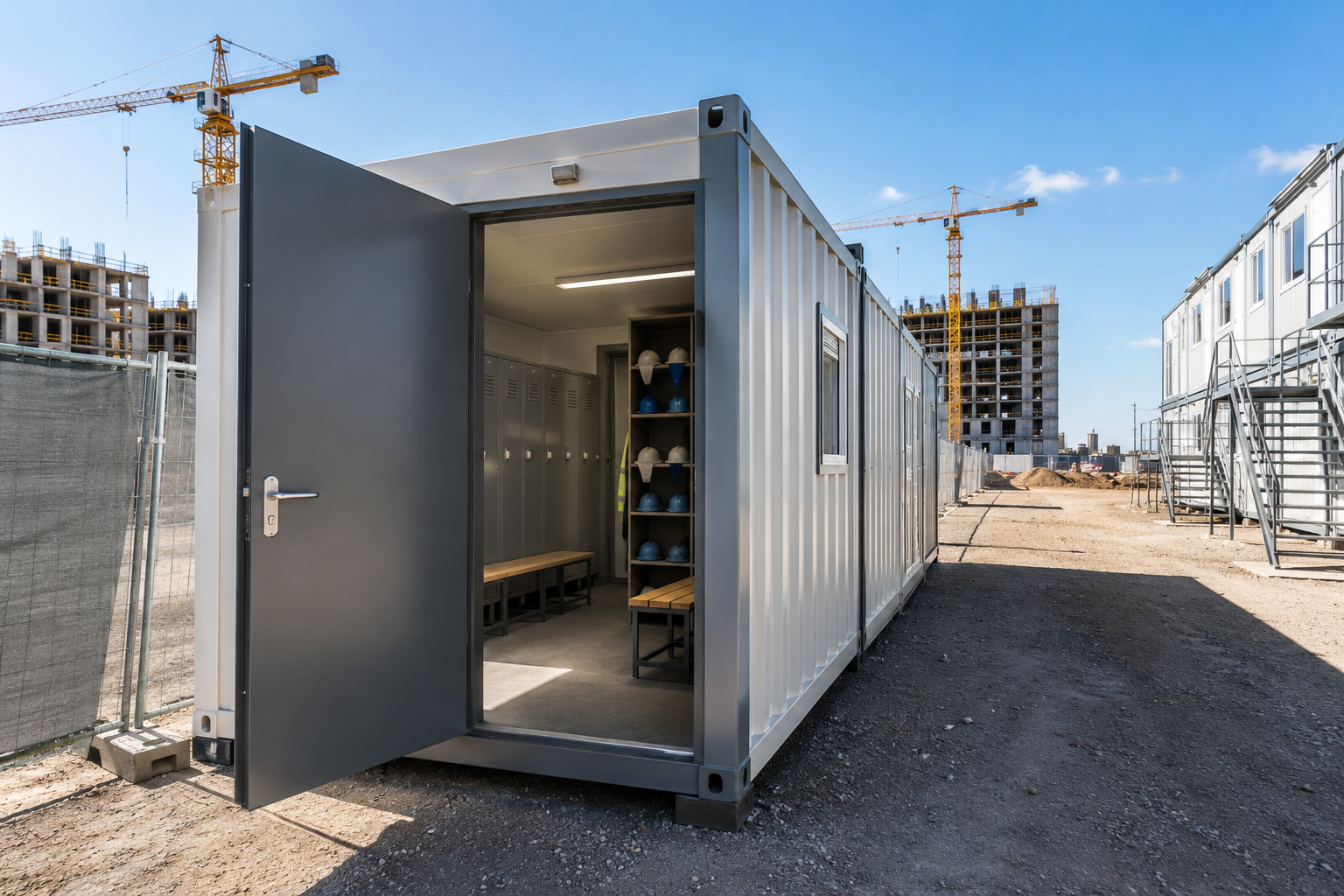Mobile Portable Flat Pack Container House | Prefab Construction Site Locker Room
