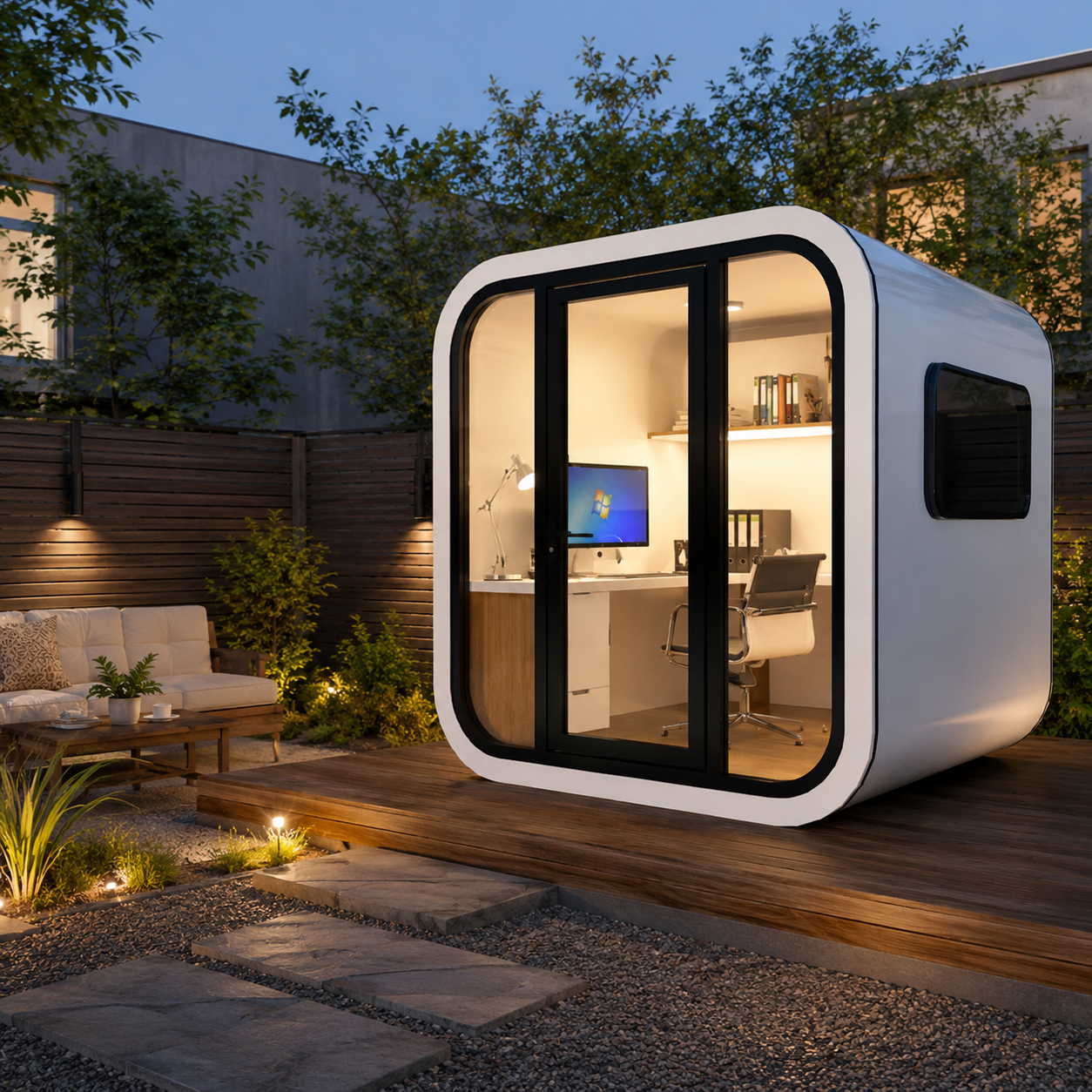 Modern Small Office Apple Cabin