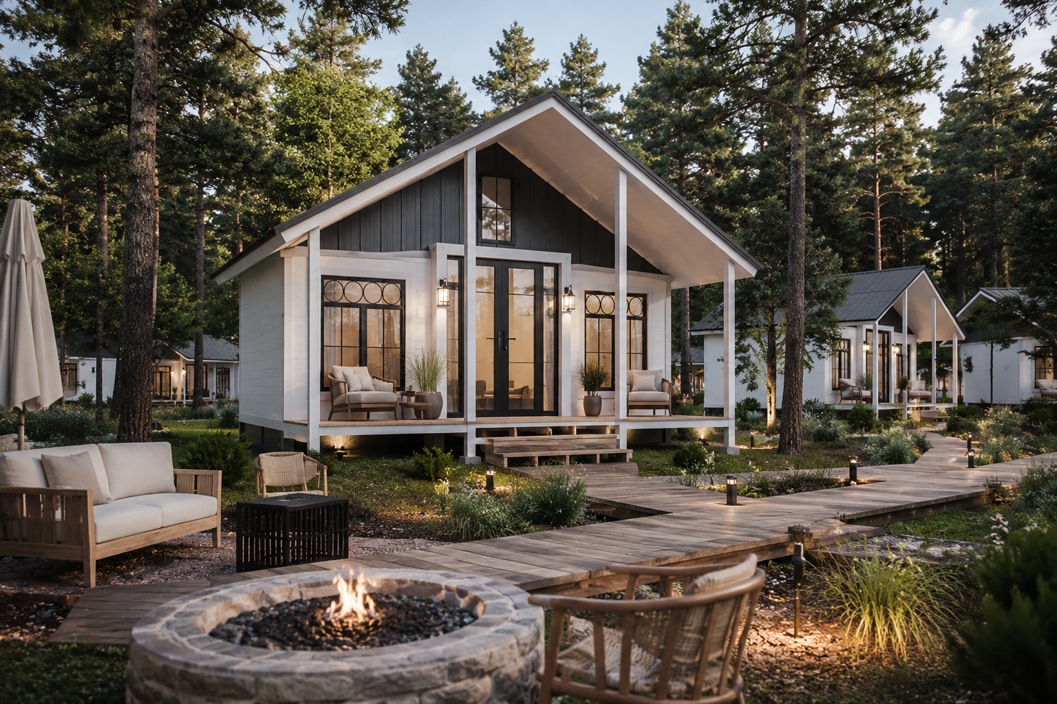10-Foot Sloped-Roof Double-Wing Expandable House | Modular Luxury Glamping Cabin