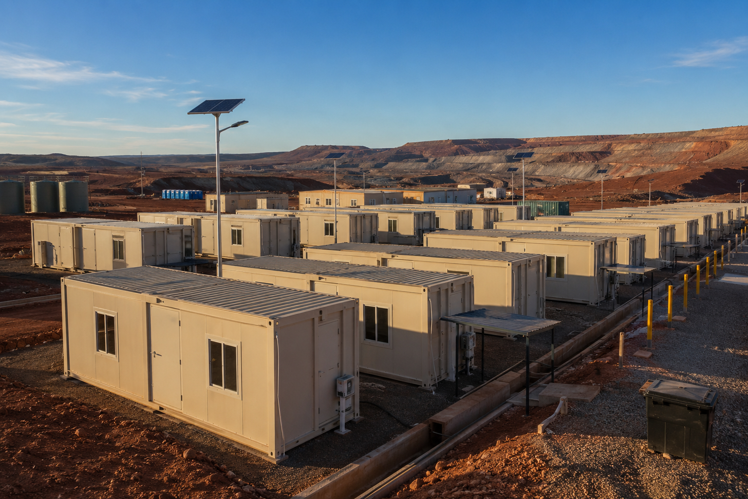 Mining Camp Temporary 20ft 2-Bedroom Expandable Container House