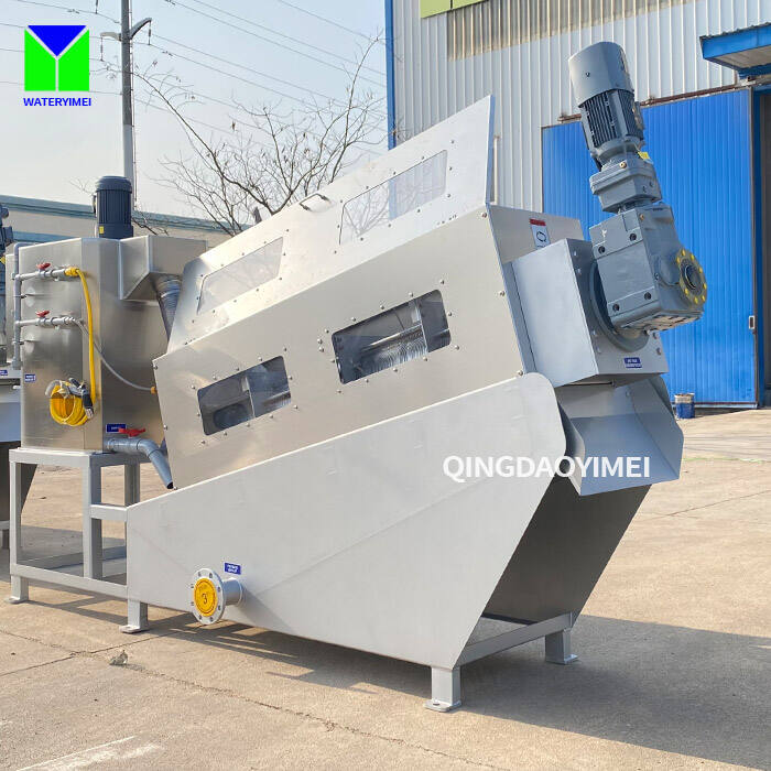 Industrial Effluent Waste Water Treatment Plant Sludge Dewatering Screw Press Dehydrator Machine