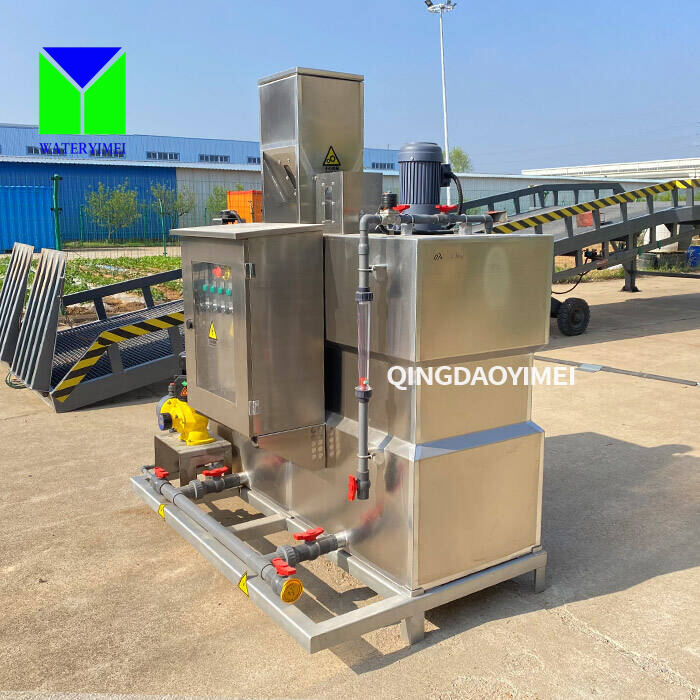 auto chlorination dosing machine alum acid floc tank flocculation dosing system for water treatment plant process