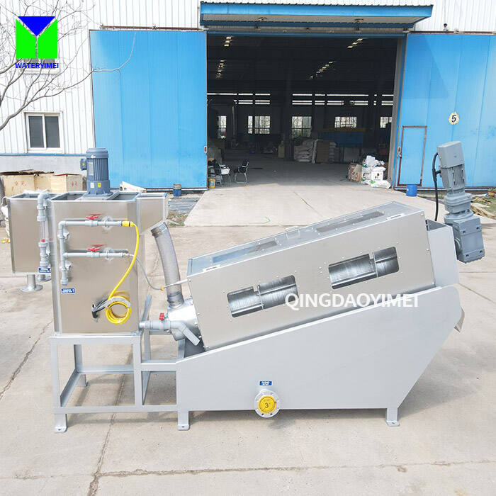 Solid liquid separation equipment volute screw press sludge dewatering machine