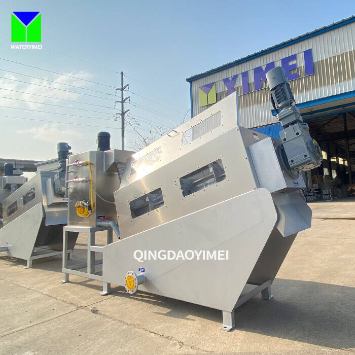 continuous good at oily sludge volute type sludge thickener unit screw press dehydrator for palm oil sludge treatment plant