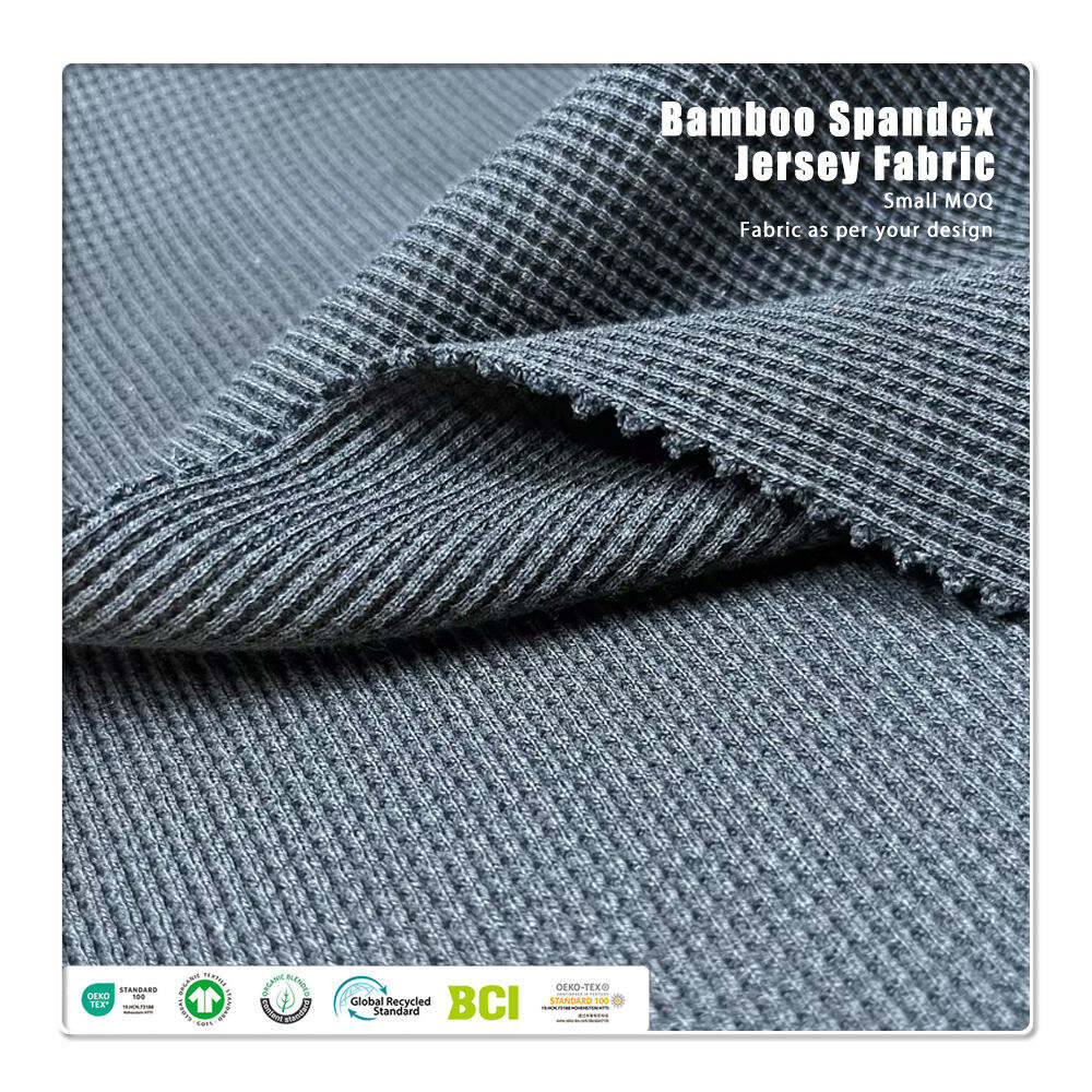 GOTS Certified Organic Combed Cotton Heavyweight 400gsm Breathable Waffle Fabric Black for Girls & Boys Hoodie (2).jpg