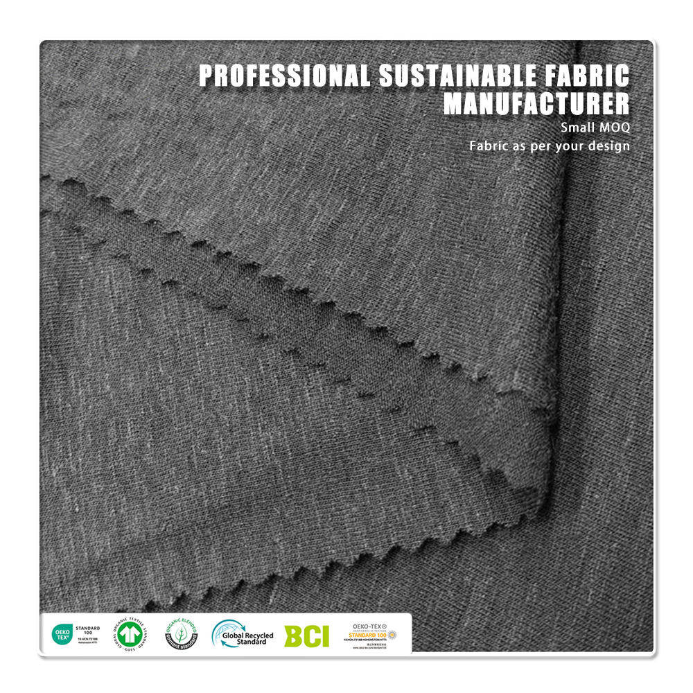 Knit 140GSM 100% Linen Eco-Friendly Plain Single Jersey Fabric for Dress Girls Boys