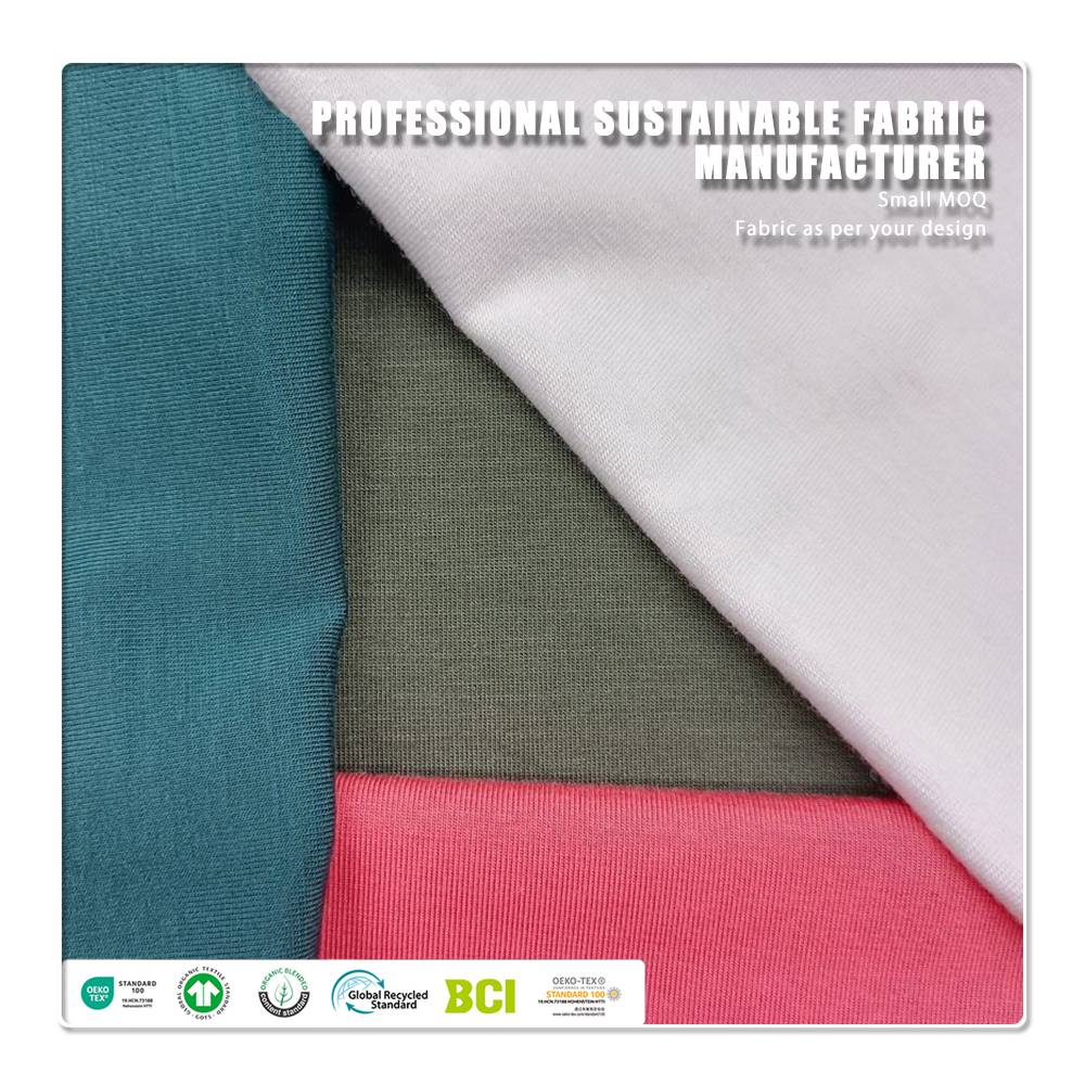 Organic Eco-Friendly Breathable Anti-UV Anti-Bacteria Anti-Odor 93% Bamboo Lyocell 7% Spandex Jersey Fabric for Underwear