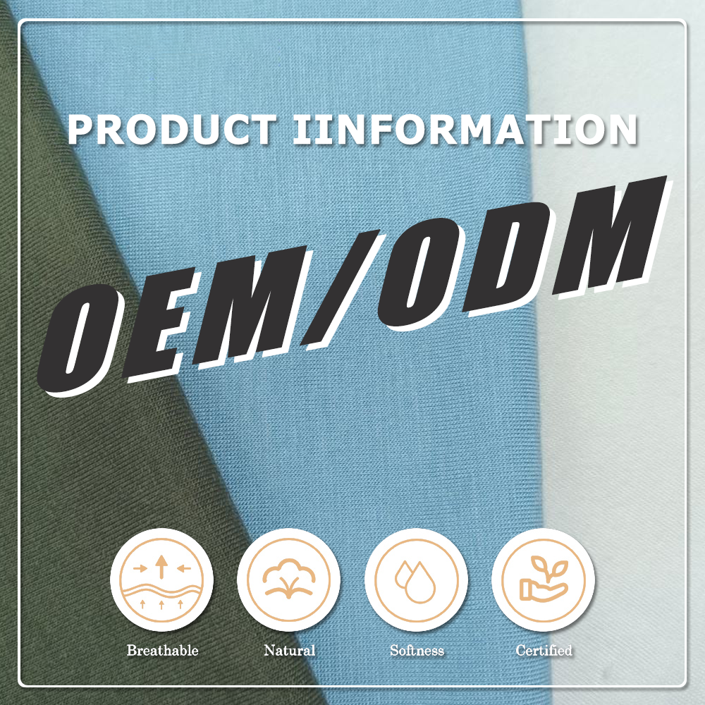 Organic Eco-Friendly Moisture-Absorbent Quick-Dry Stretch 93% Bamboo Lyocell 7% Spandex Infant/Baby Fabric for Pajamas