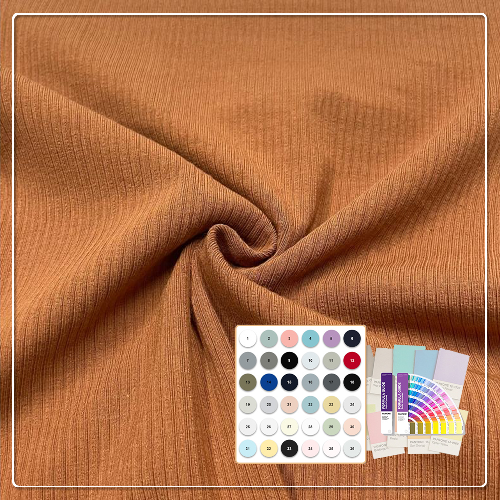 Miljövänlig stickad ribbade tyg av modal och bomull, 380 g/m², med stretch-, fukttransporterande och andningsbar egenskaper för danskläder och vardagskläder