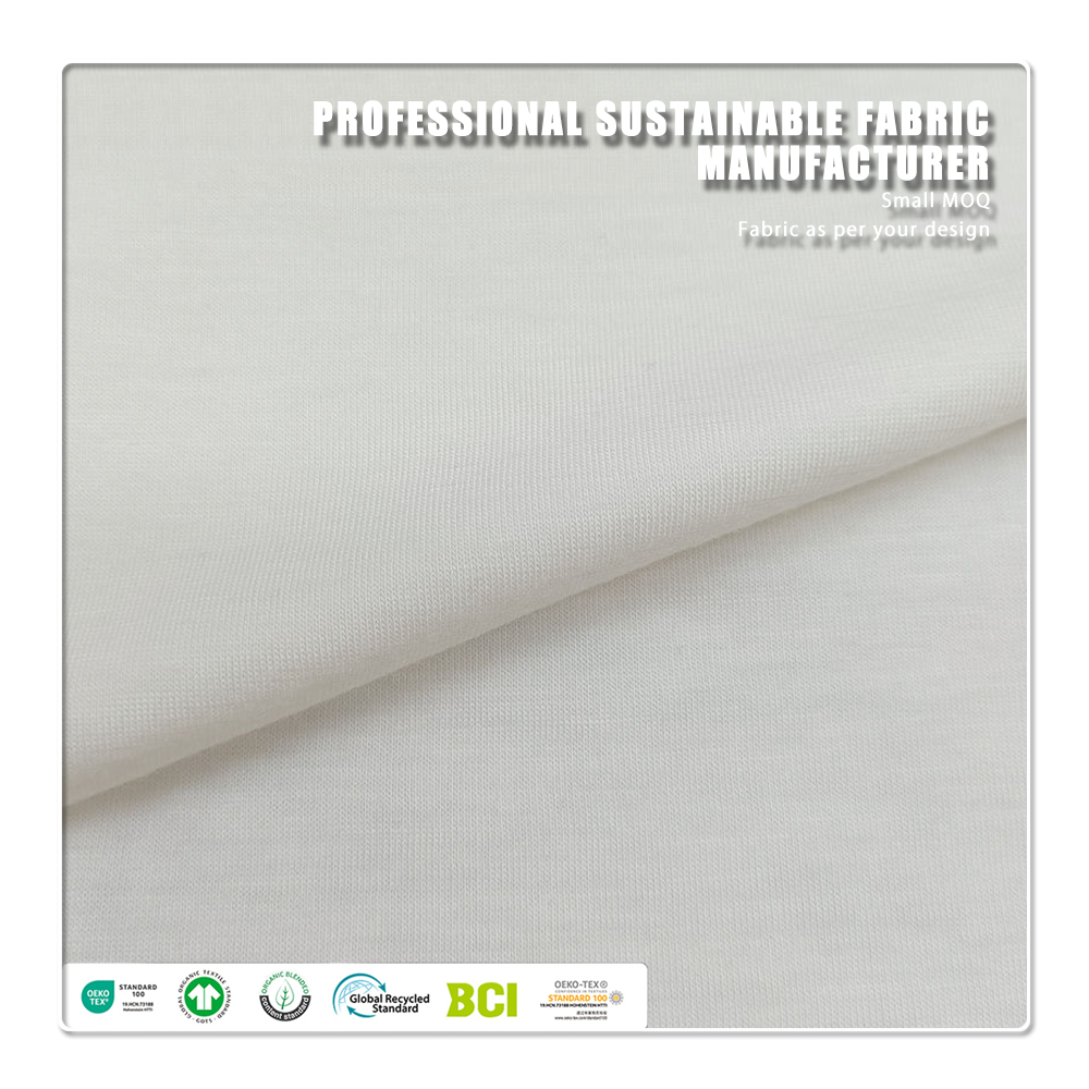 Skin-Friendly Knitted Single Jersey Bed Sheet Fabric 50% Milk Protein 50% Lyocell Composed Eco-Friendly Ingredients Sleepwear
