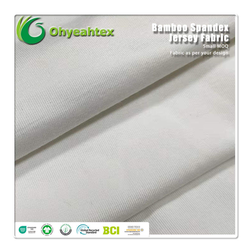 Eco-Friendly Bamboo Sorona Seacell Spandex Single Jersey Fabric Anti-Bacteria Moisture-Absorbent Breathable for Apparel