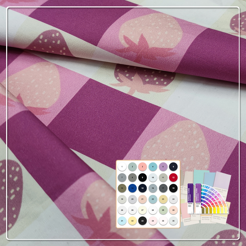 Tkanina bawełniana poplin z certyfikatem Oeko – Żywe, wyraźne nadruki reaktywne na odzież dziecięcą i obrusy stołowe