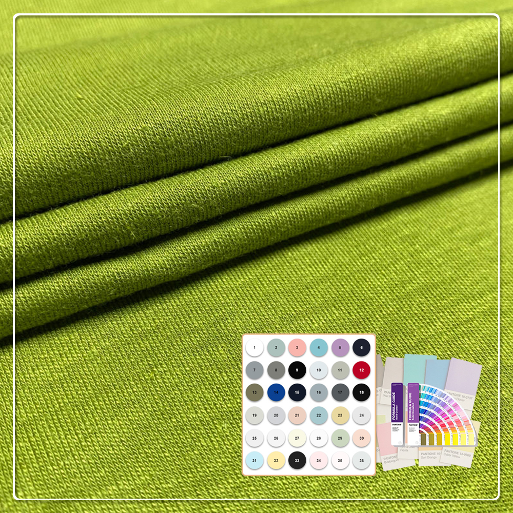 Bio-zertifizierter, nachhaltiger Interlock-Jersey aus 100 % Hanf, atmungsaktiv, mittelschwer, 240 g/m², einfarbig gefärbt