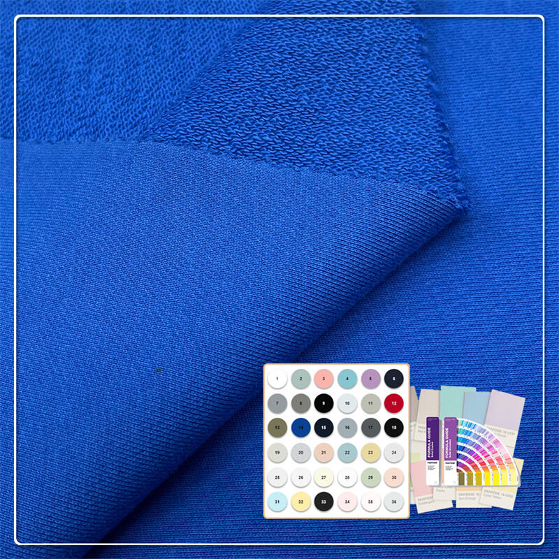 tejido de felpa francesa de 320gsm 100% Algodón con una fuerte retención del calor, adecuado para hacer sudaderas