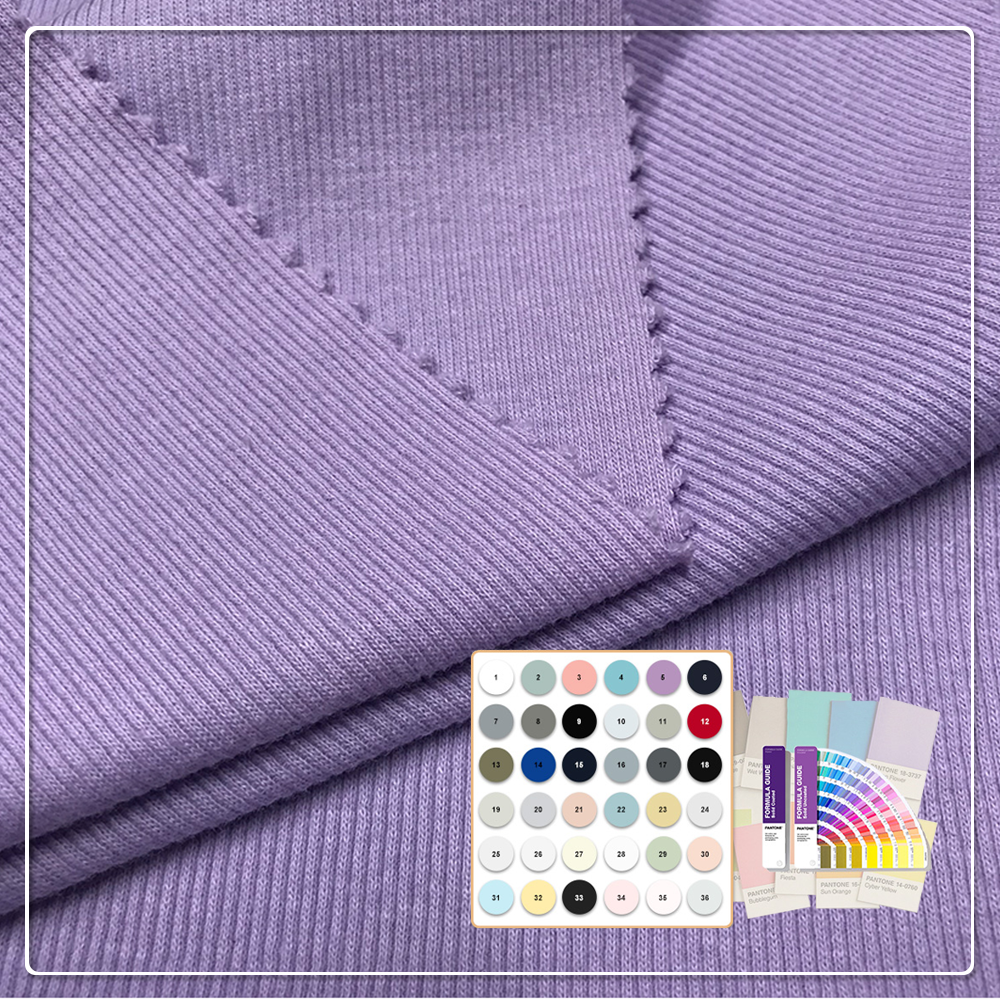 Tissu côtelé en coton peigné 270 g/m² certifié OEKO-TEX – Respirant, antibactérien et anti-odeurs pour les poignets de sweat à capuche