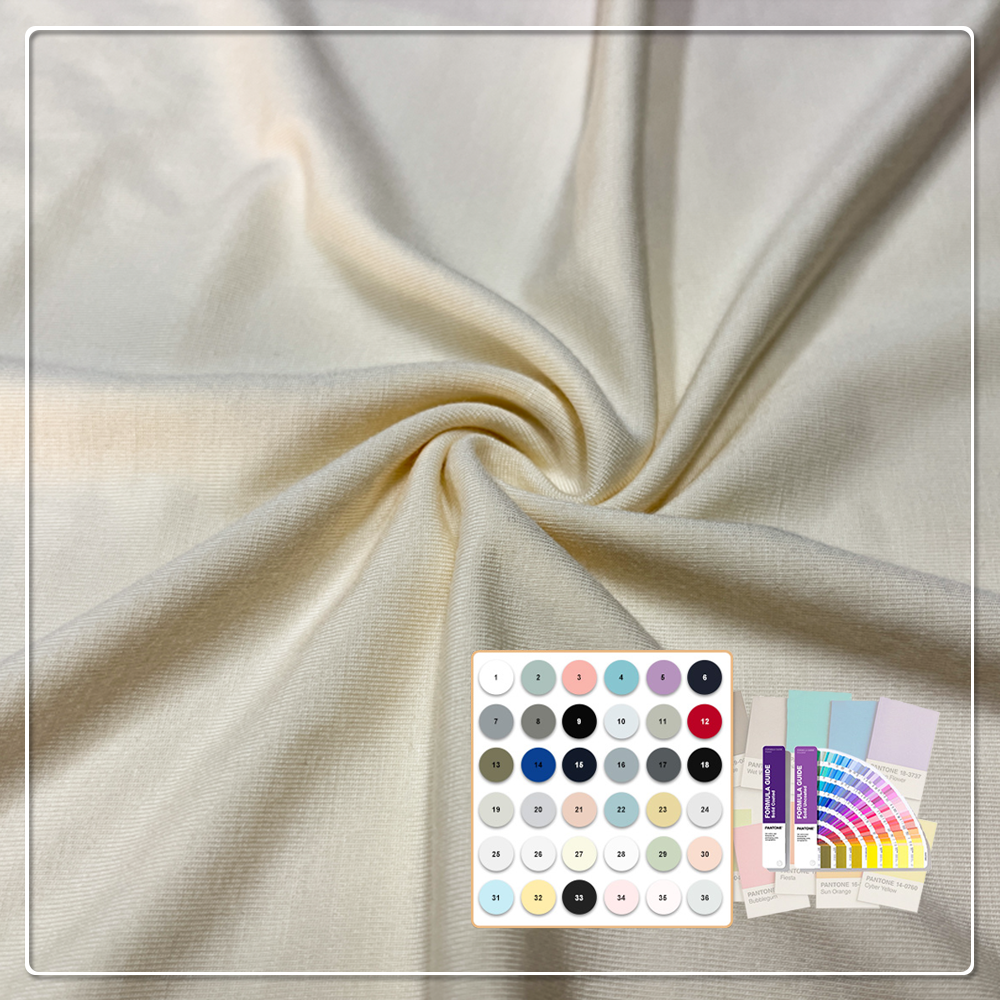 95% Bamboo 5% Spandex Anti-Bacteria Moisture-Absorbent Breathable Knit Fabric for Baby & Kids Apparel-Rompers Dresses Sleepwear