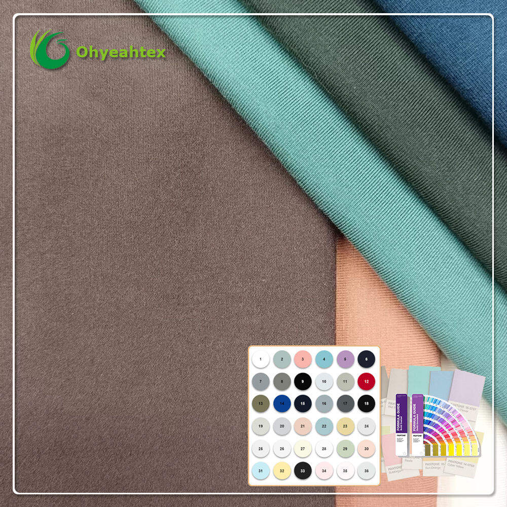 Eco-Friendly Oeko-tex Certified Knitted 220gsm 67% Bamboo 28% Organic Cotton 5% Spandex Jersey Fabric for Girls Clothing