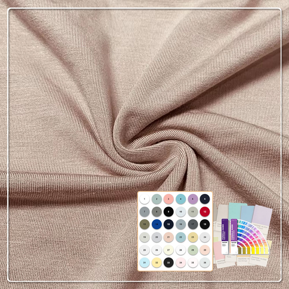 UPF 50, 100 % Bambusfaser-Stretchstoff, antibakteriell und feuchtigkeitsabsorbierend, umweltfreundlich, uni gefärbt, für Sportbekleidung, Hemden, Kleider