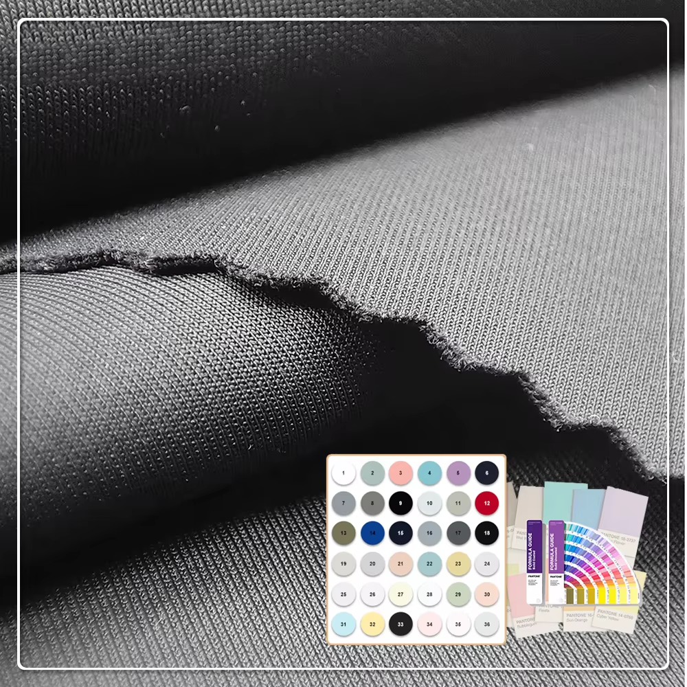 نسيج OEKO-100 4Way Stretch مستدام 83% نايلون 17% سباندكس 250GSM خفيف الوزن ومتين ومتشابك للملابس الرياضية