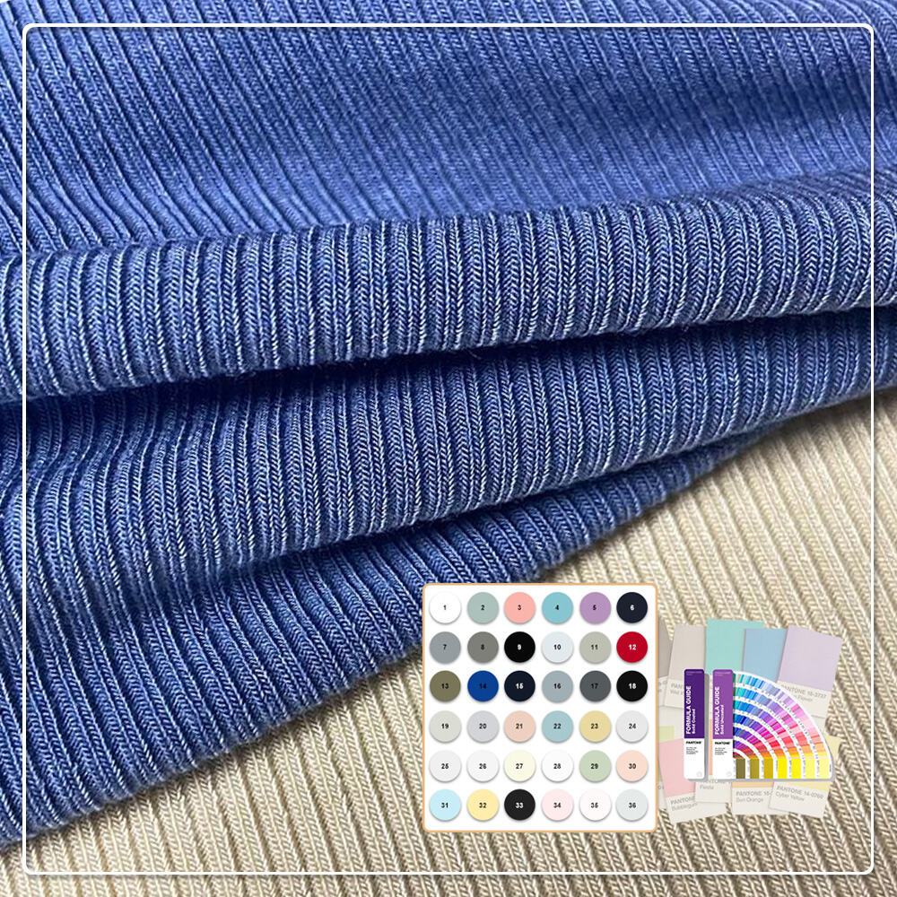 Soft and Breathable Organic Eco-Friendly Stretch 100% Modal Fabric 210GSM Medium Weight Knitted Ribbed 2*2 for T-Shirts