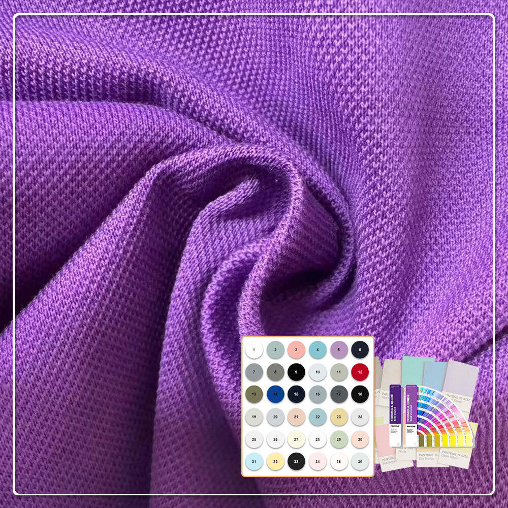 Eko-przyjazna, rozciągliwa, anty-zmarszczkowa tkanina pique z 100% bawełny merceryzowanej 60S/2 165 g/m², próbki gratis, nadaje się do personalizacji, do polo