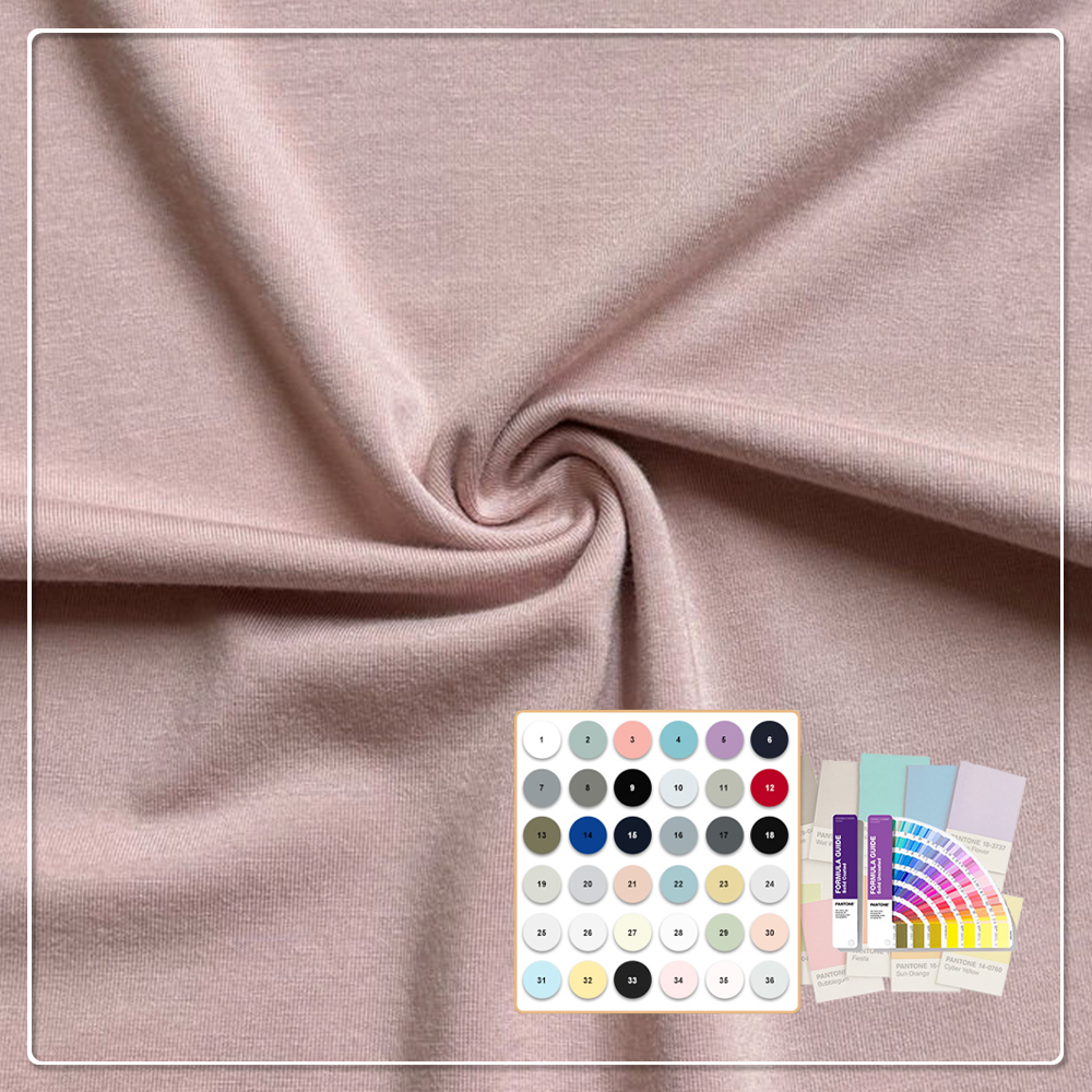 OEKO TEX Certified 40S 90% Bamboo Lyocell 10% Spandex Stretch Anti-Odor Jersey Fabric for Baby Clothes & Sportswear