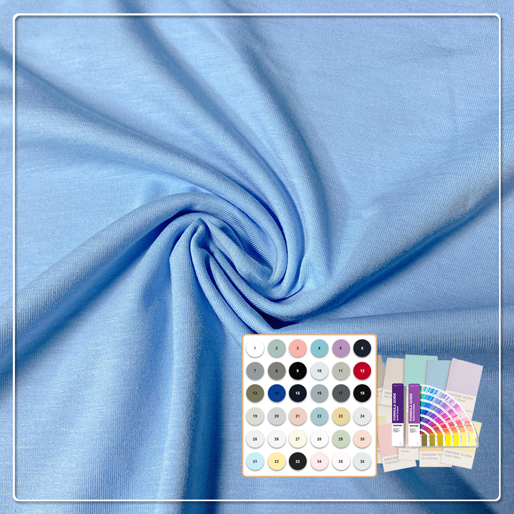 Eco-Friendly 94% Organic Cotton 6% Spandex Moisture-Absorbent Breathable Lightweight Jersey Fabric for Apparel T-Shirts