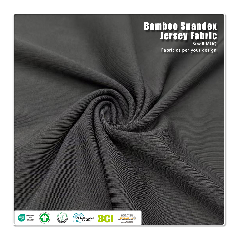 उन्नत 260 जीएसएम आरपीईटी-बांस मिश्रण स्पोर्ट्सवियर कपड़ा, ओएको-टेक्स® पर्यावरण-प्रमाणन के साथ​-1