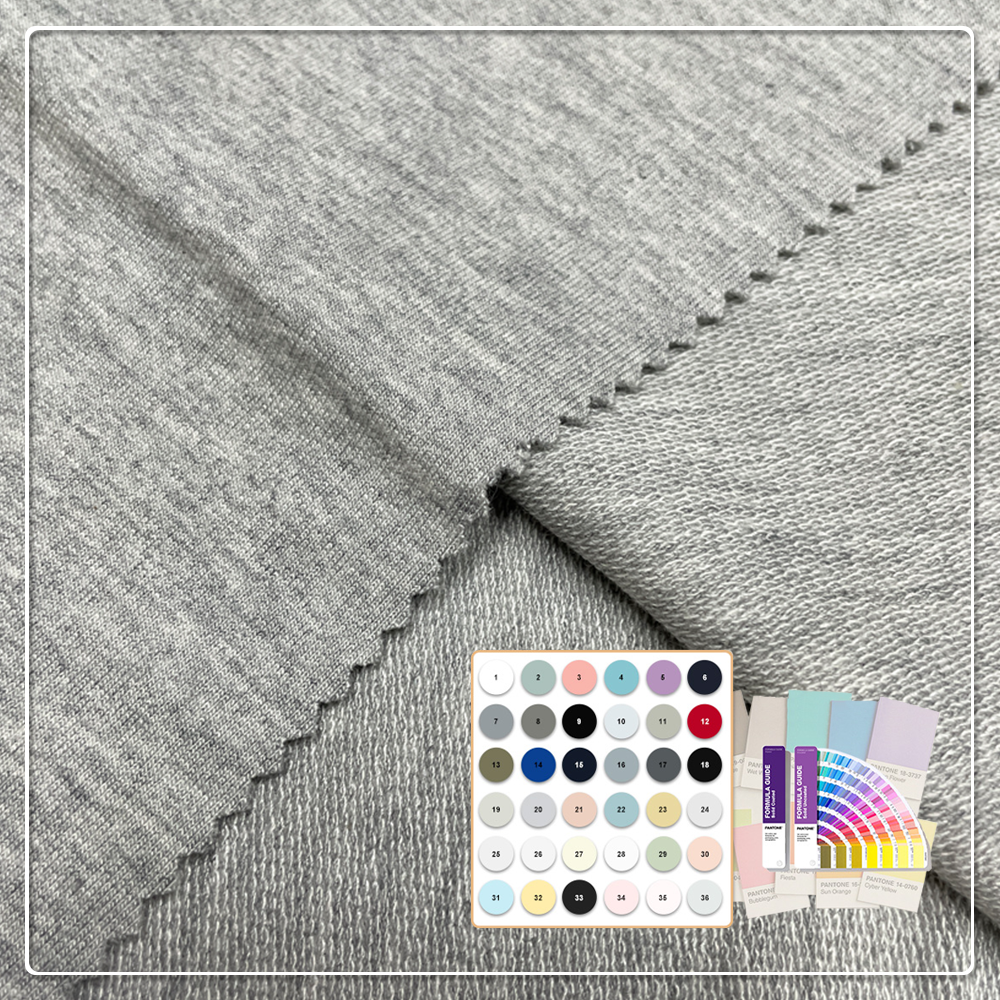 OEM&ODM 320GSM Bamboo/Organic Cotton/Spandex Blend French Terry Fabric Anti-Bacteria Moisture-Absorbent Eco-Friendly Features