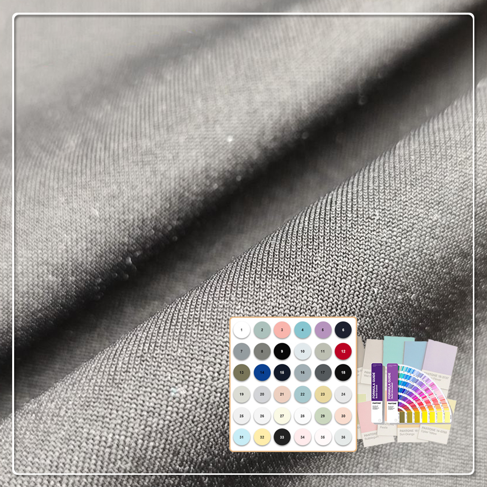 Vinilegt við umhverfið, mjúkt, andlegt, vatnsþétt, andlegt, stretch efni af 45% nílón, 47% bambús og 8% spandex í scuba-stíl fyrir sundklæði og íþróttatreyju