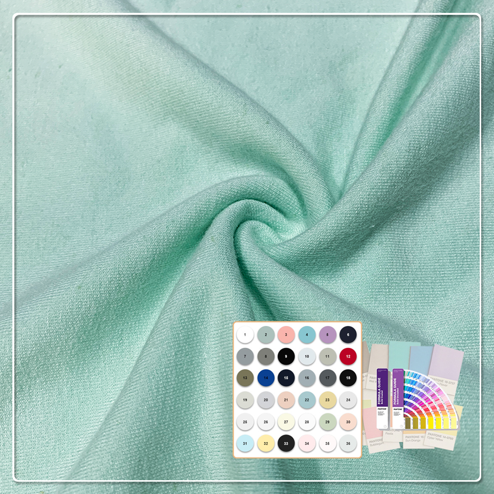 Eco-Friendly 67% Bamboo 28% Hemp 5% Spandex Breathable Anti-Bacteria Moisture-Absorbent Fleece Fabric for Lingerie Activewear