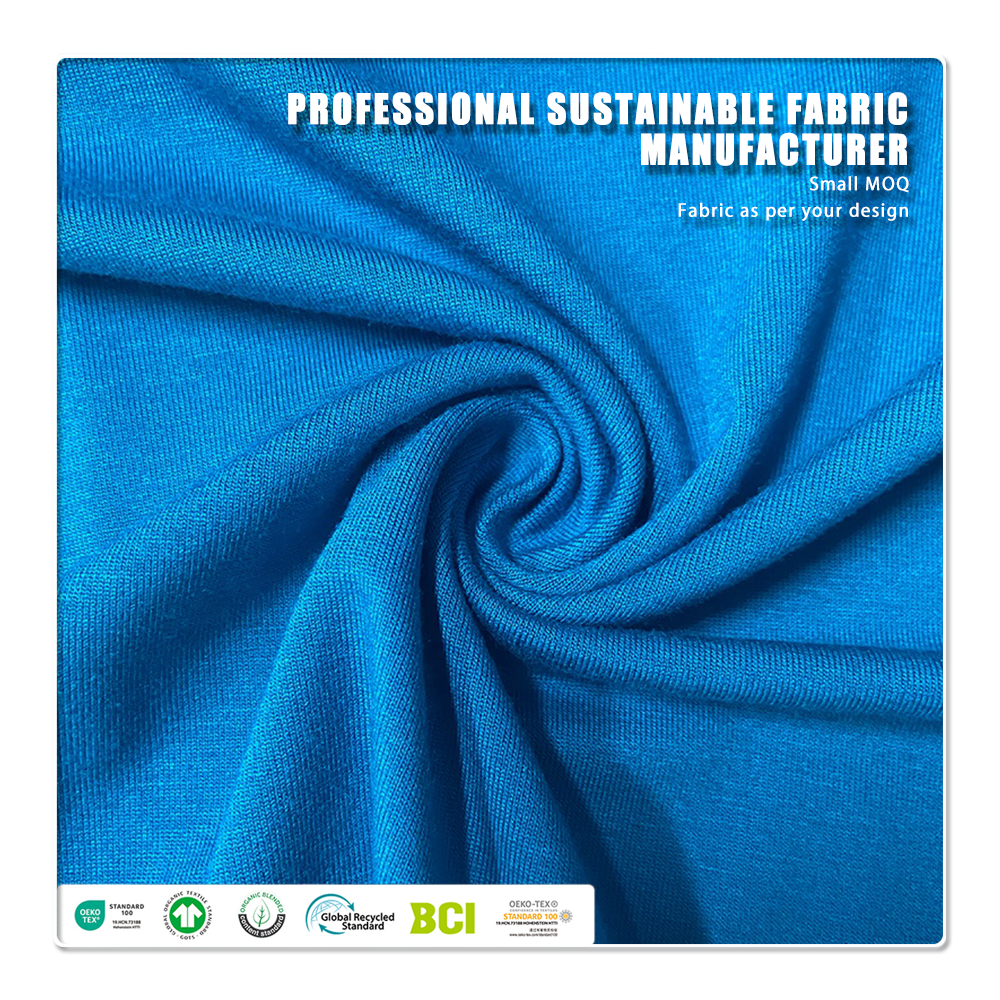 Tissu jersey de rayonne écologique, composé à 95 % de viscose et à 5 % d'élasthanne, d'épaisseur moyenne et teint uni, idéal pour la lingerie, convenant aux femmes et aux hommes.