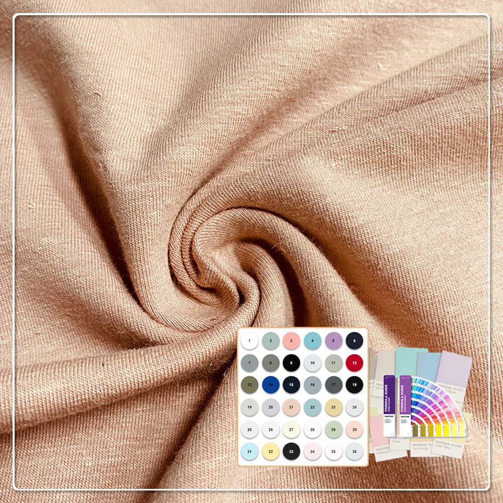 Высококачественная экологически чистая трикотажная ткань плотностью 220 г/м² из органического хлопка и конопли, эластичная, однотонная, окрашенная, для изготовления худи на заказ.