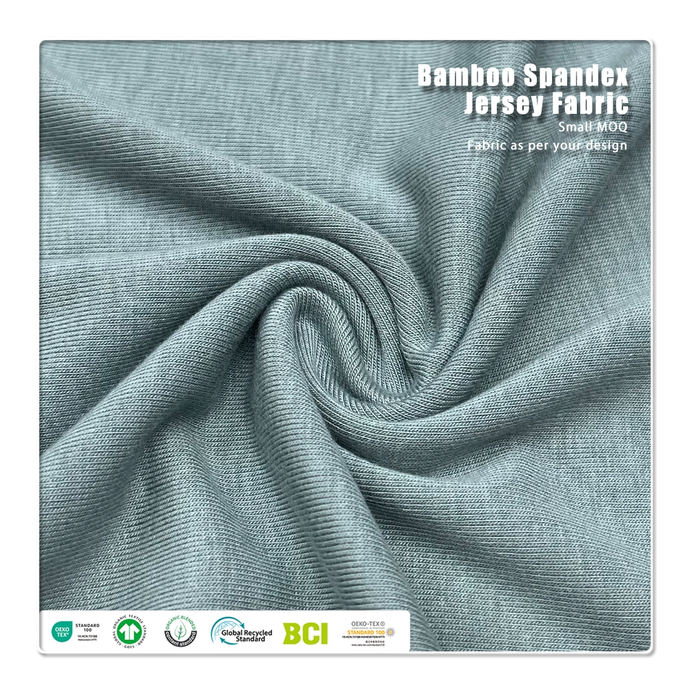 Skin Benefits 71%Bamboo Lyocell 24%Chitosan 5%Spandex 1x1 Rib Fabric For Lounge wear